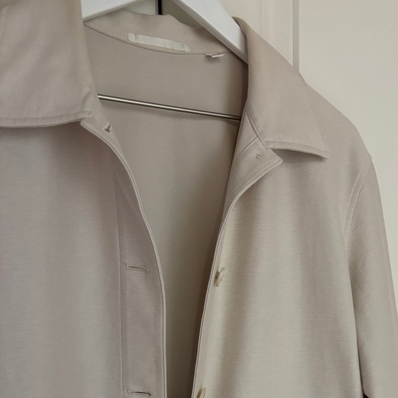 Uniqlo Jersey Relaxed Jacket, Casual Long Sleeve, Natural Beige Size Medium - Picture 3 of 9